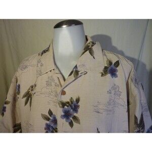 Coconut Bobs Hawaiian Silk Short Sleeve Shirt-Floral-sz M